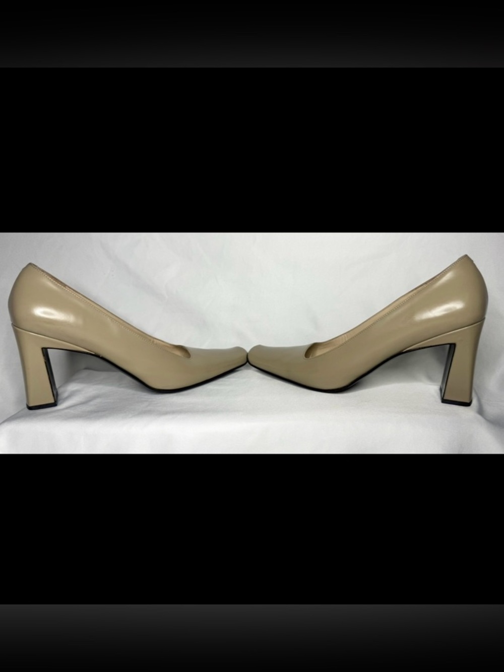 Via Spiga Square-Toe Block Heel Pumps 7.5 Khaki - Picture 9 of 11
